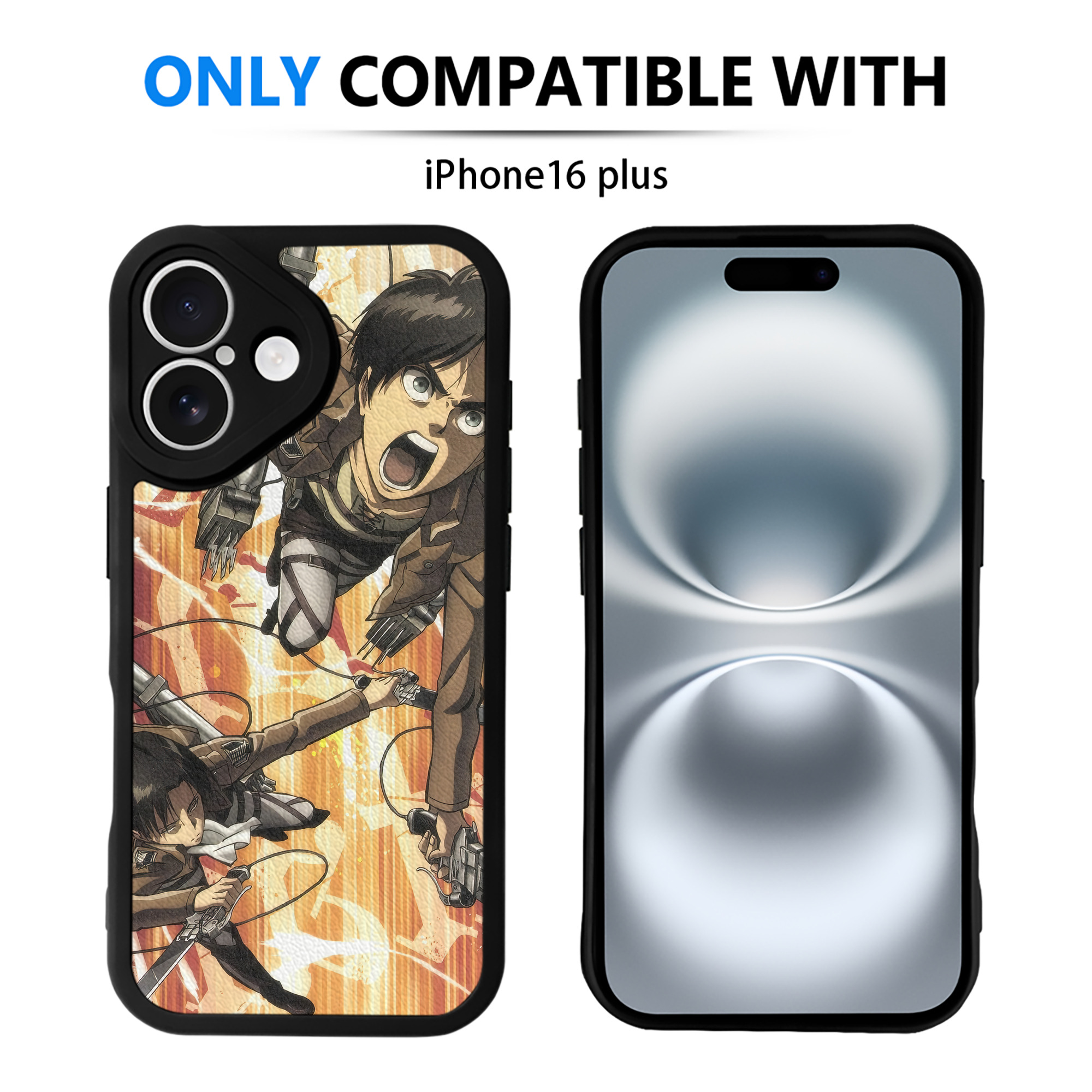 （画像用） 進撃の巨人 Attack on Titan 【iPhone 16シリーズ対応】シリコンスマホケース（レザー調） 材質：シリコン